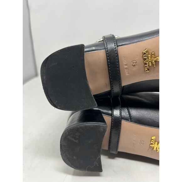 PRADA CAVALIERE Black 2011 EUC Knee High Harness SHOES BOOTS 39 - Picture 12 of 15